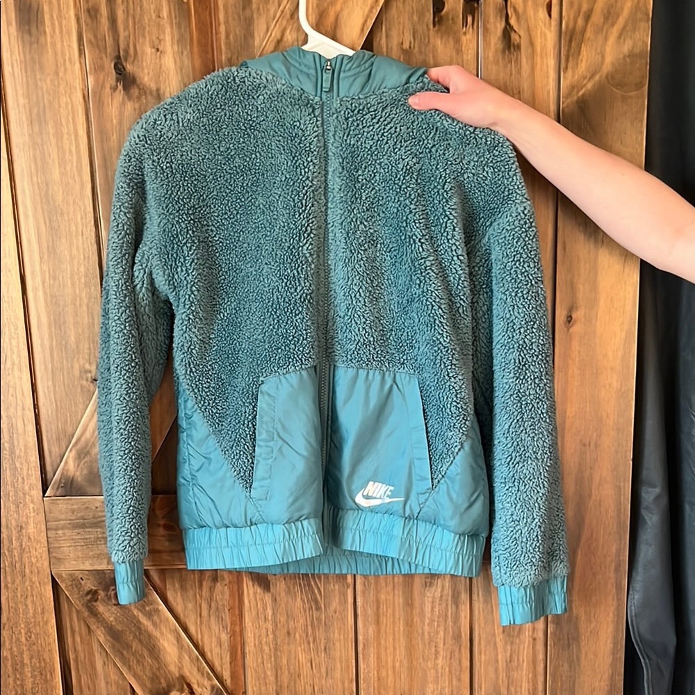 Nike Blue Teddy Jacket Zip-Up Sherpa